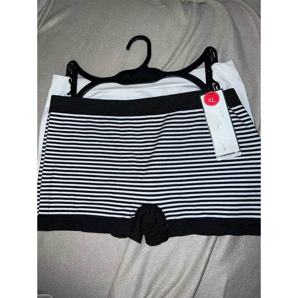 Marilyn Monroe two Women's panties Seamless Boy Shorts Black White XL NWT